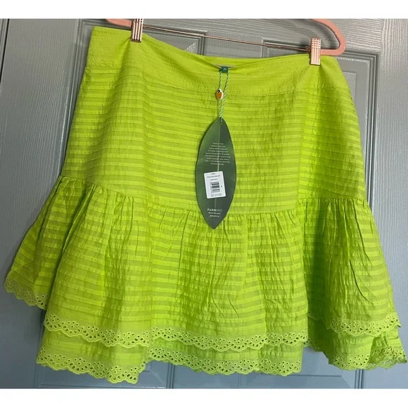 FARM Rio Neon Green Mini Skirt NWT SZ XL - Picture 4 of 15